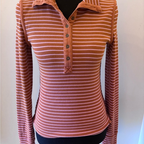 We The Free Lake Henley Striped Top - Picture 3 of 7